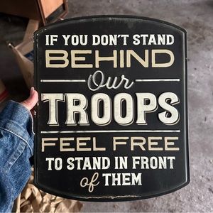 Support the Troops Tin sign